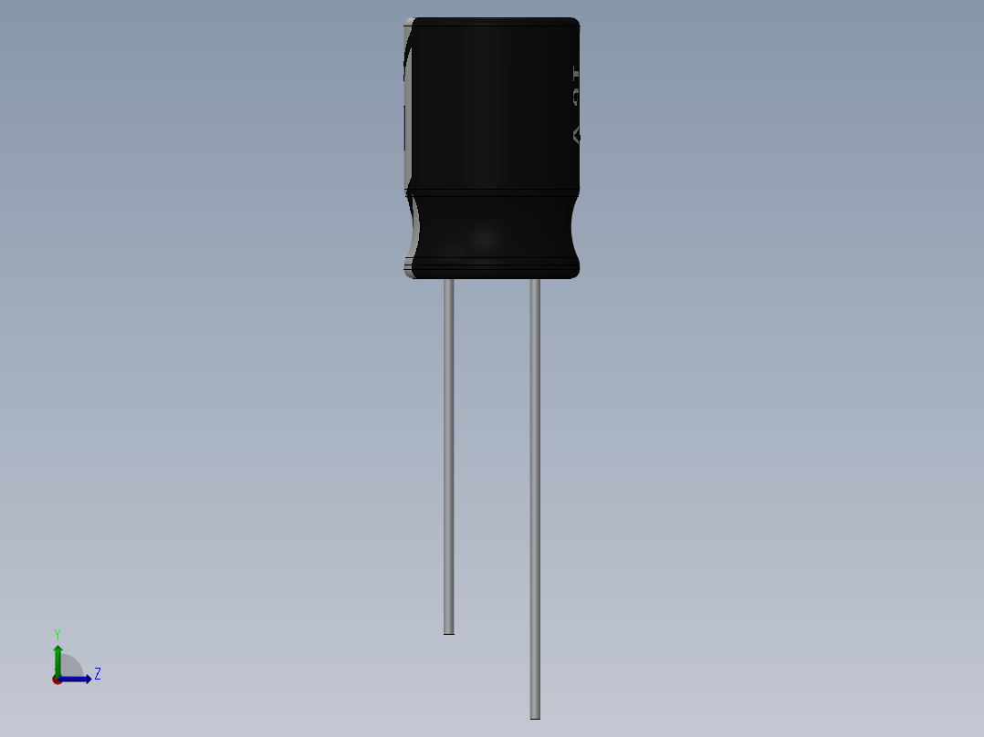 电容器 二极管 电阻器-Capacitor 1000uF-16V左视图