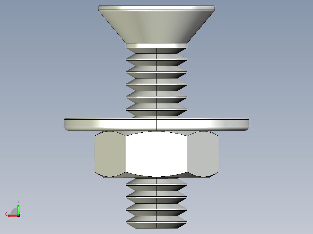 紧固件-IGES 0.2500 Flathead后视图