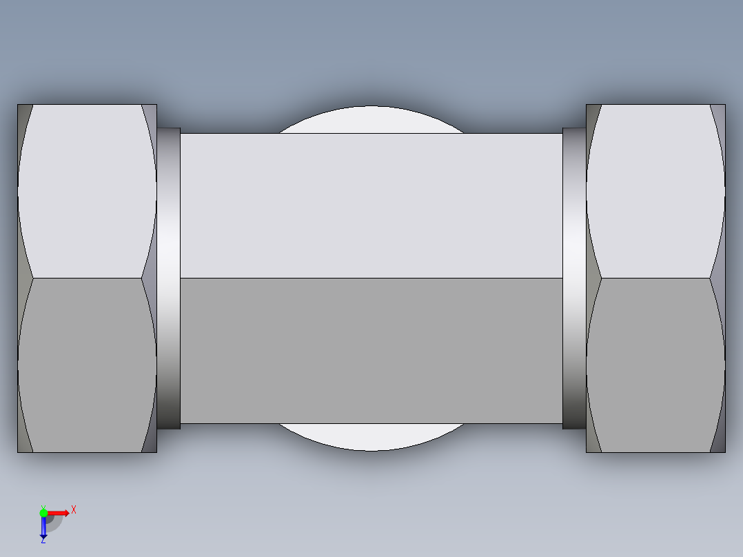 卡套式工业通用硬管接头EO_Adjustable_locknut_branch_tee_TEE42ZLRCF俯视图
