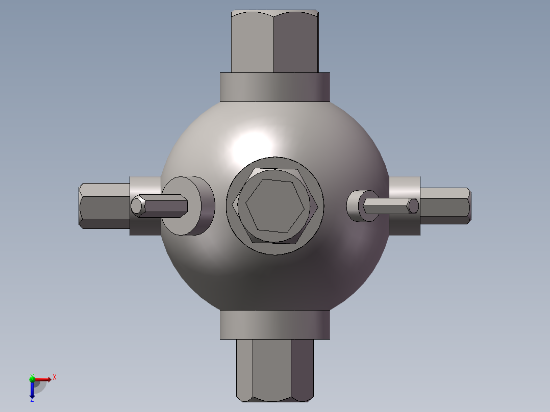 内外六角多用工具俯视图