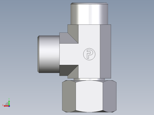 卡套式工业通用硬管接头EO_Swivel_nut_run_tee_EL16SOMD71后视缩略图