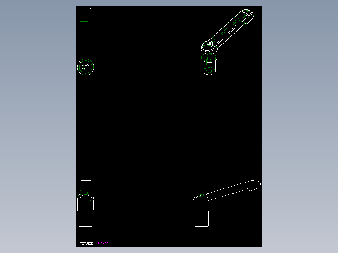 調整式把手(鋅合金)5569-2D多系列多零件图纸模型