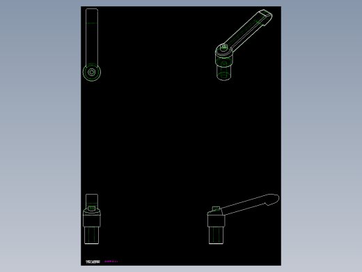 調整式把手(鋅合金)5569-2D多系列多零件图纸模型