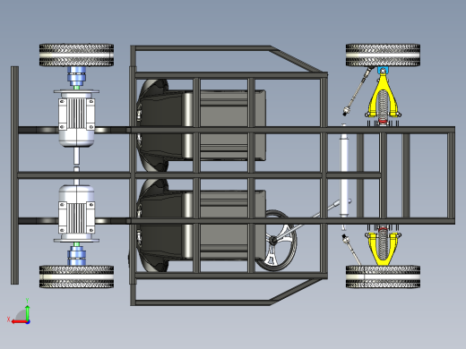 04-Kart Model双座卡丁车底盘结构3D图纸 STEP格式后视缩略图