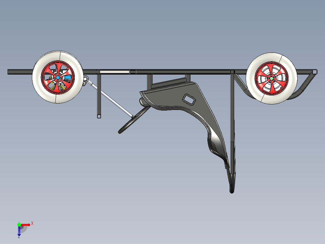 04-Kart Model双座卡丁车底盘结构3D图纸 STEP格式俯视图