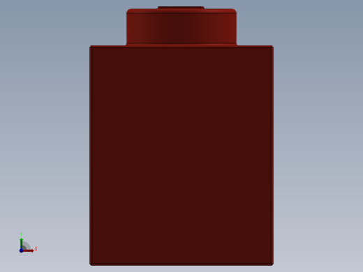 乐高套装 4421基本积木-300521 Bright Red Brick 1 x 1.SLDPRT前视缩略图