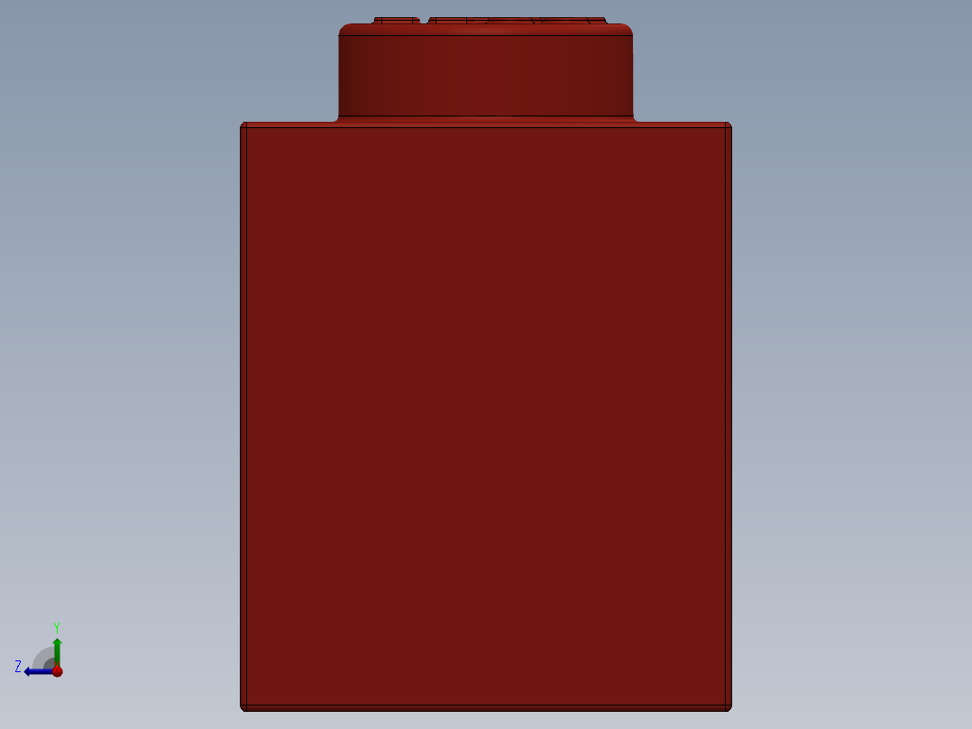 乐高套装 4421基本积木-300521 Bright Red Brick 1 x 1.SLDPRT右视图