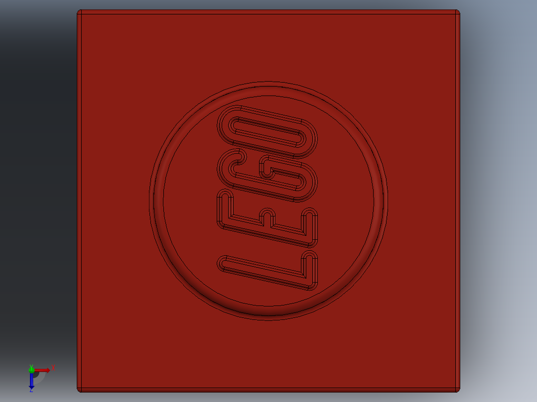 乐高套装 4421基本积木-300521 Bright Red Brick 1 x 1.SLDPRT俯视图