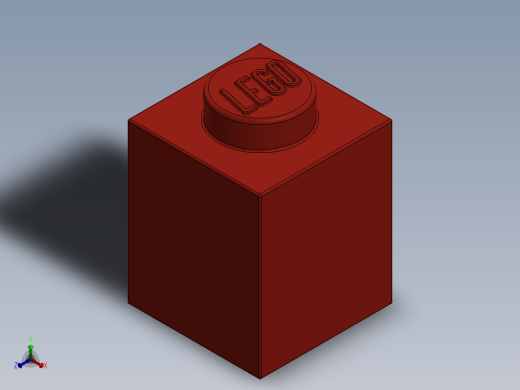 乐高套装 4421基本积木-300521 Bright Red Brick 1 x 1.SLDPRT正等轴测缩略图