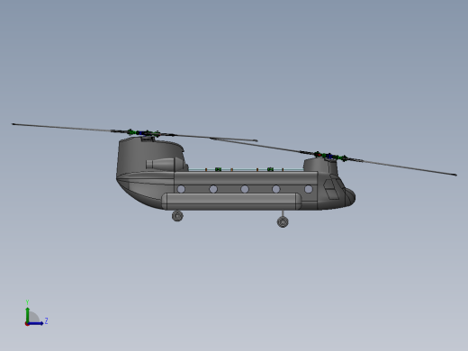 直升飞机 飞机模型设计 (28)左视缩略图