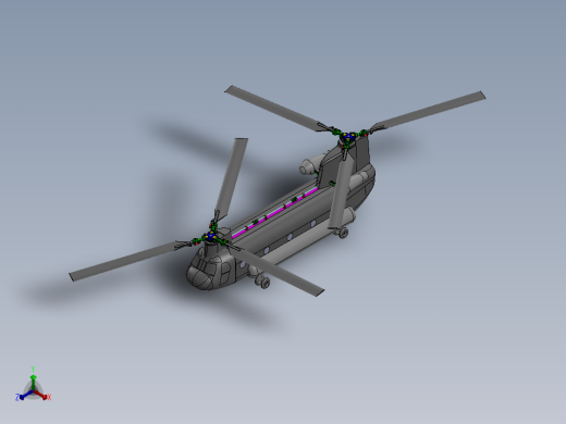 直升飞机 飞机模型设计 (28)正等轴测缩略图