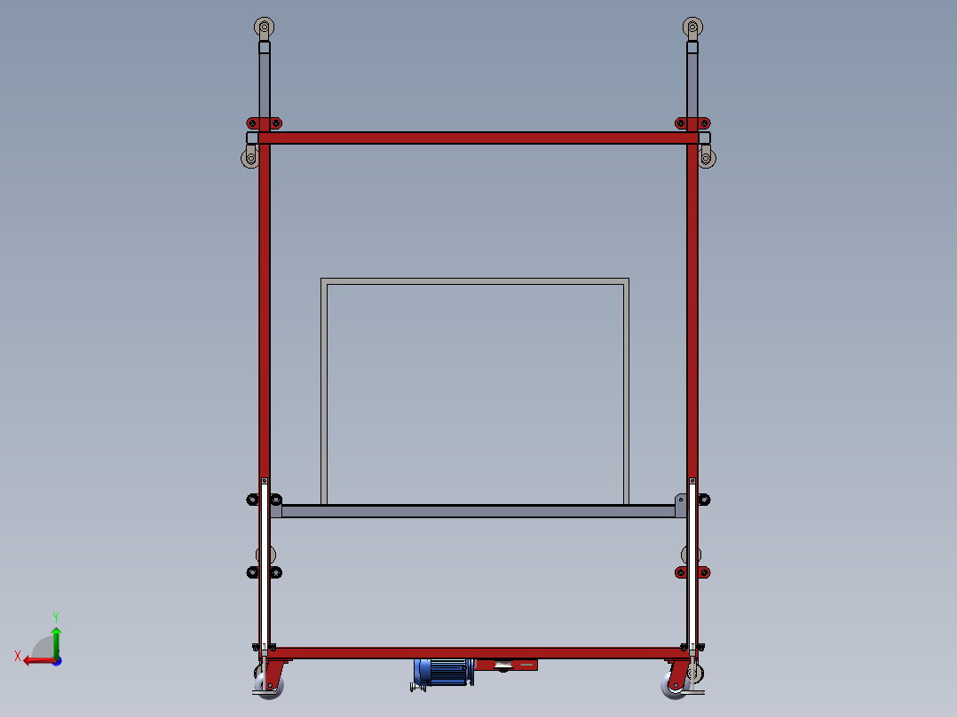 升降台模型后视图