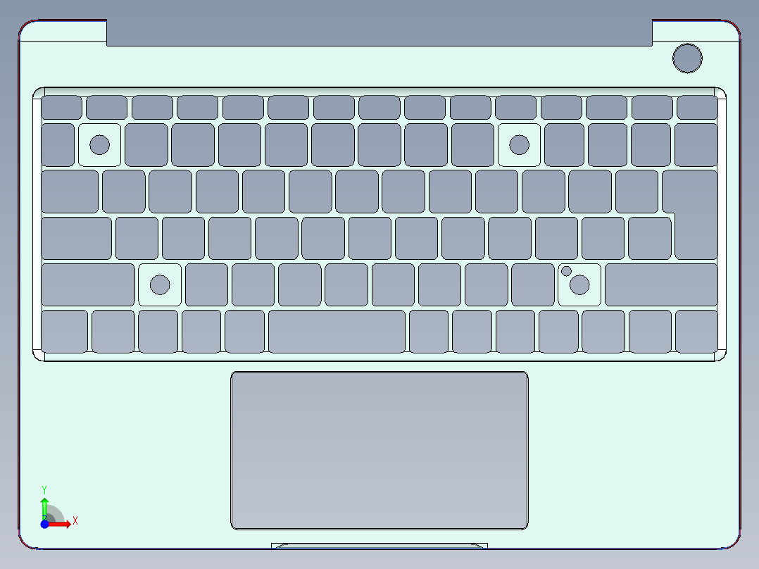 小尺寸键盘铣高光C角程序模型前视图