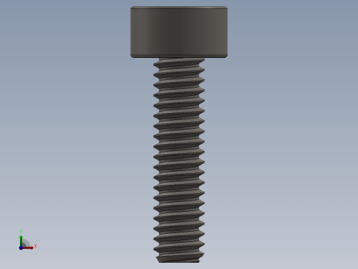 Screw_DIN_912_M2x8F_A2.SLDPRT公制内六角螺钉前视缩略图