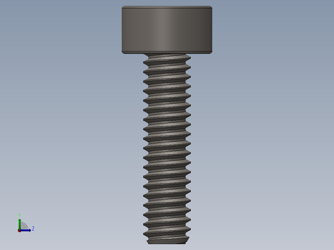 Screw_DIN_912_M2x8F_A2.SLDPRT公制内六角螺钉左视图