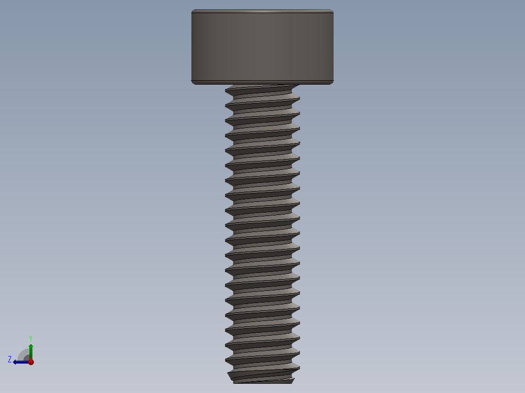 Screw_DIN_912_M2x8F_A2.SLDPRT公制内六角螺钉右视图