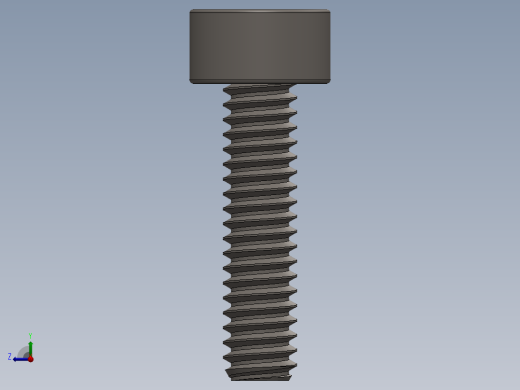 Screw_DIN_912_M2x8F_A2.SLDPRT公制内六角螺钉右视缩略图