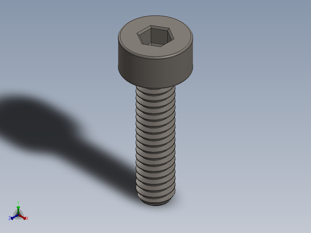 Screw_DIN_912_M2x8F_A2.SLDPRT公制内六角螺钉正等轴测图