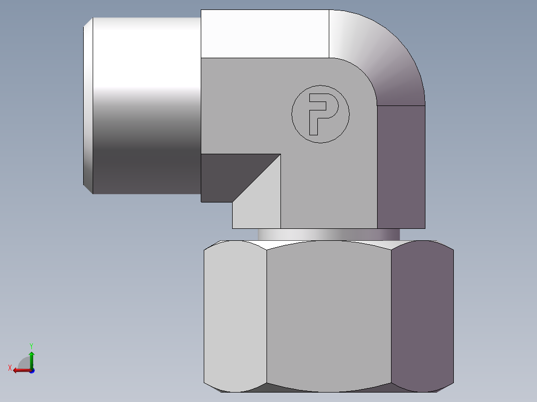直角组合接头、2D9-18后视图