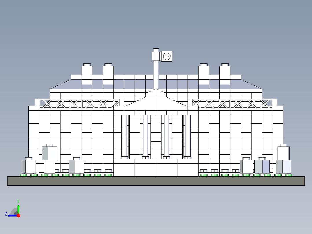 B2004421-乐高积木白宫右视图