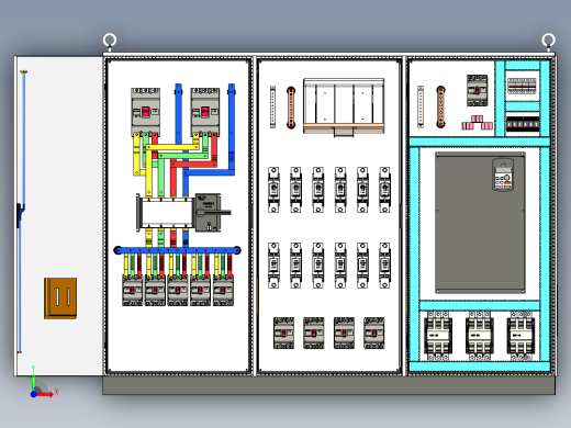三柜组装双电源CDQ1S刀开关变频器星三角控制柜 55880前视缩略图