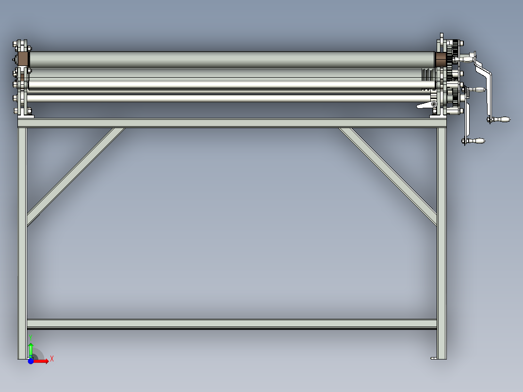 B2004771-手动驱动钣金卷圆机前视图