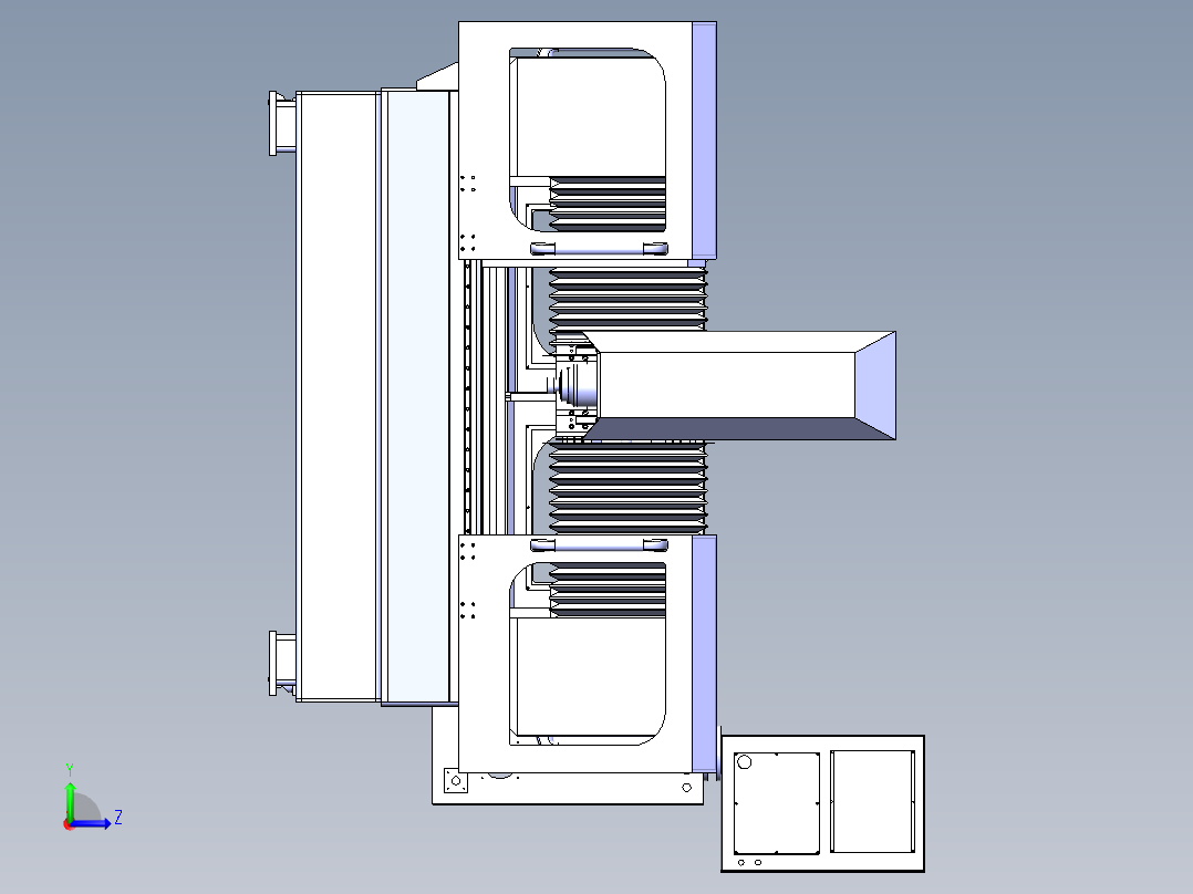 半封闭雕铣机左视图