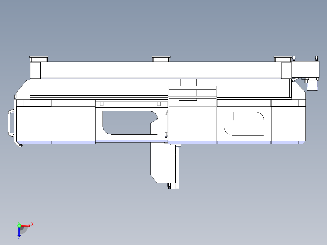 半封闭雕铣机俯视图