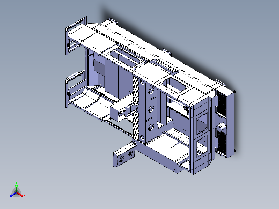 半封闭雕铣机正等轴测图