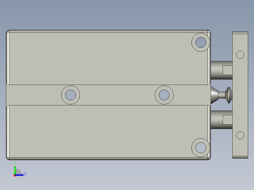 TN系列双轴气缸TN-10X20-S左视图