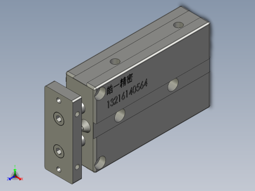 TN系列双轴气缸TN-10X20-S正等轴测缩略图