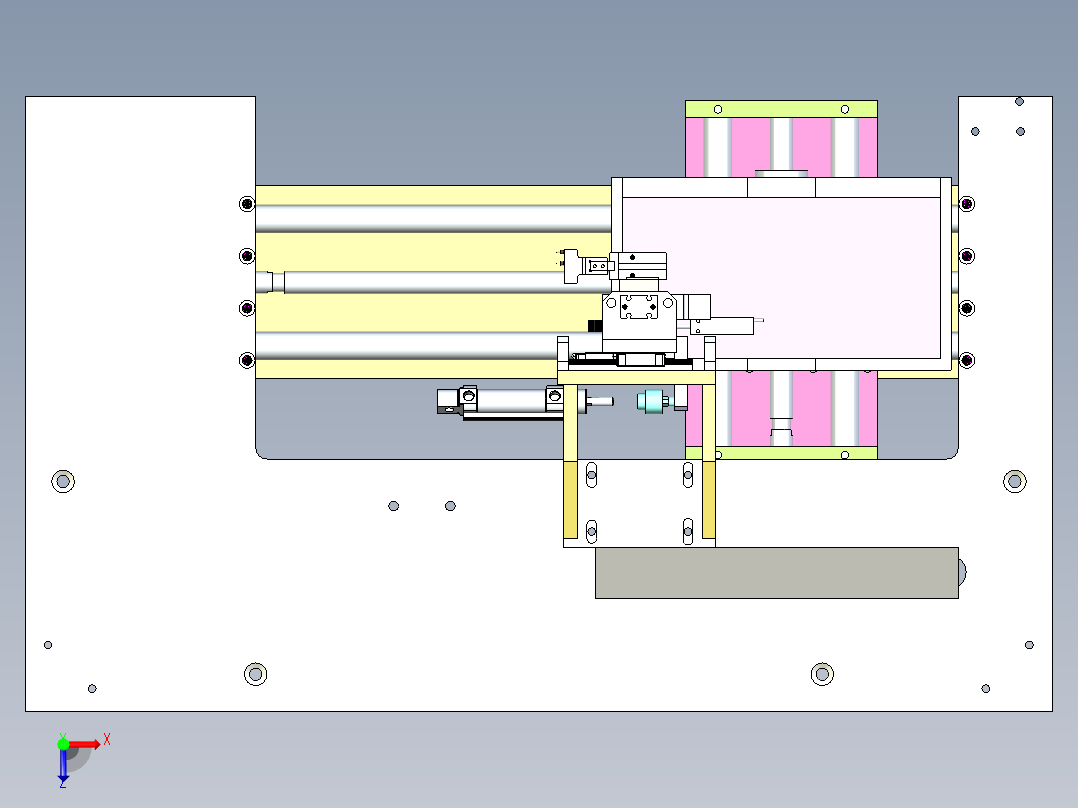 电源小指示灯插入机构设计俯视图