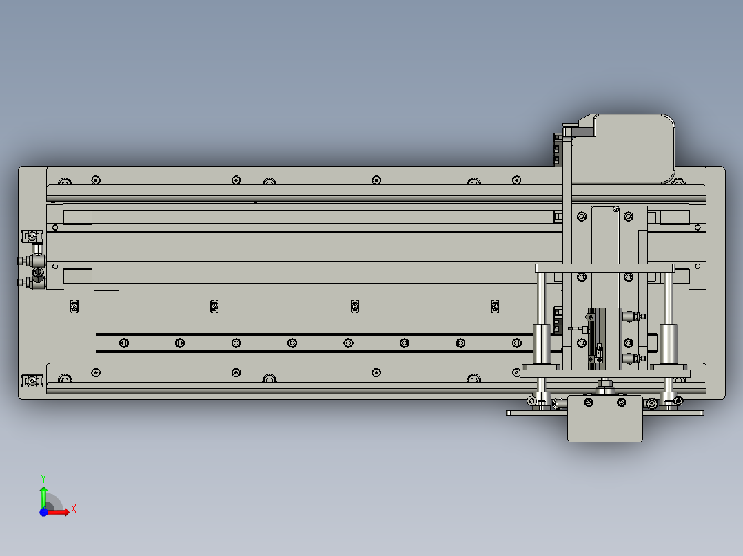 工件气动抓取装置前视图