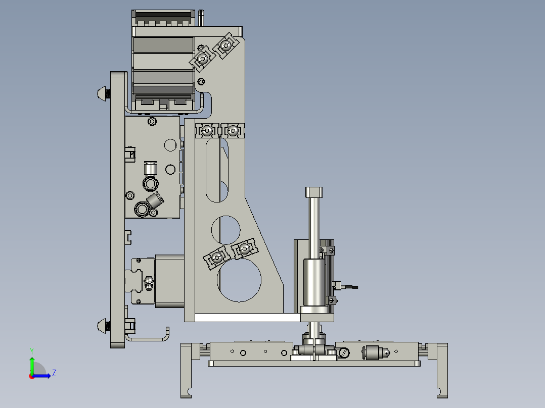 工件气动抓取装置左视图