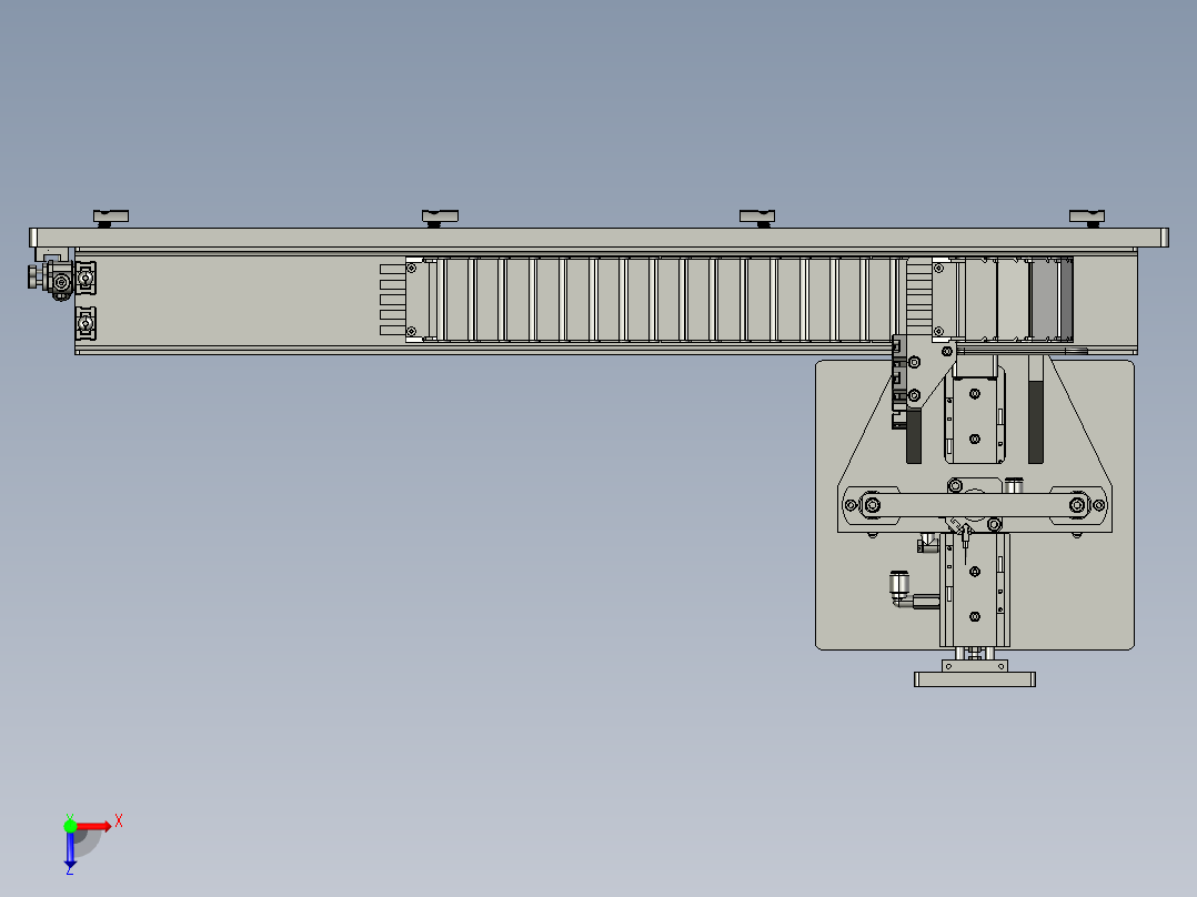 工件气动抓取装置俯视图