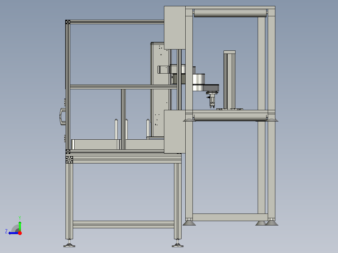 装配线自动扫码系统右视图