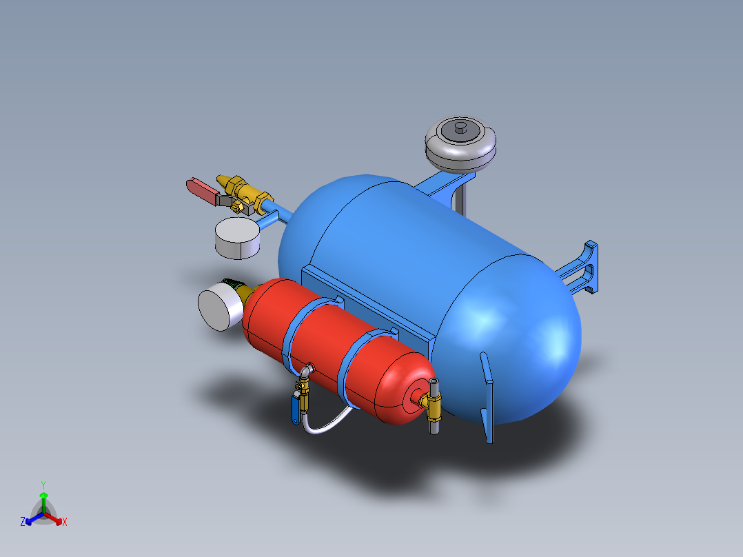 空气储存罐正等轴测图