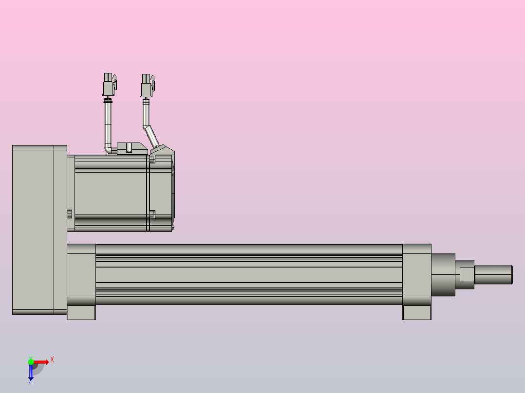 RKD50-200-P-LB-75-B3折返电动缸俯视图