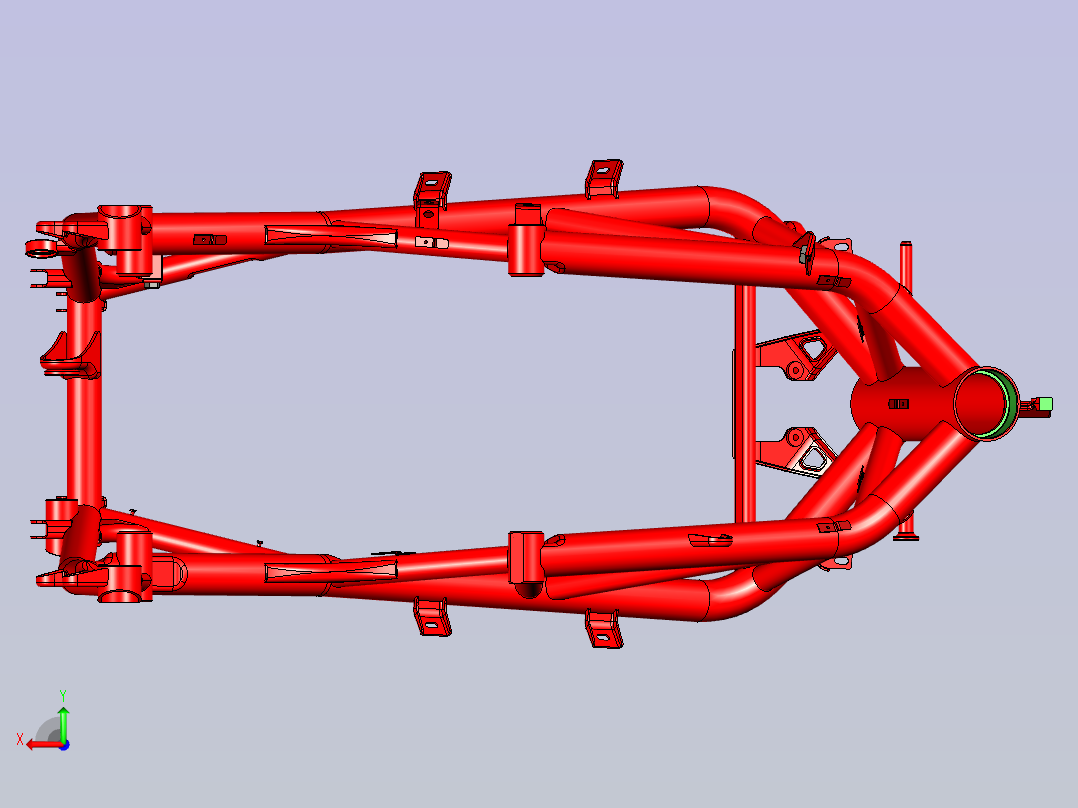 摩托车架后视图