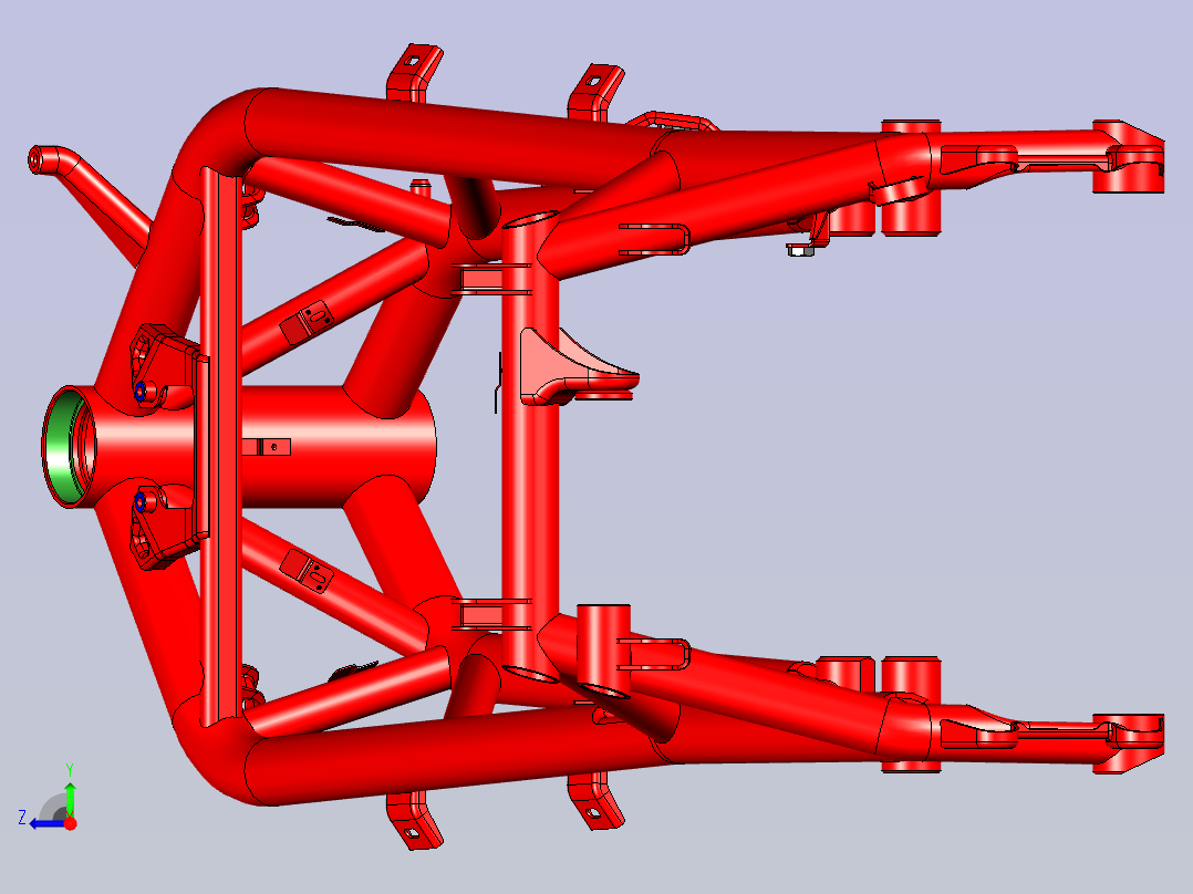 摩托车架右视图