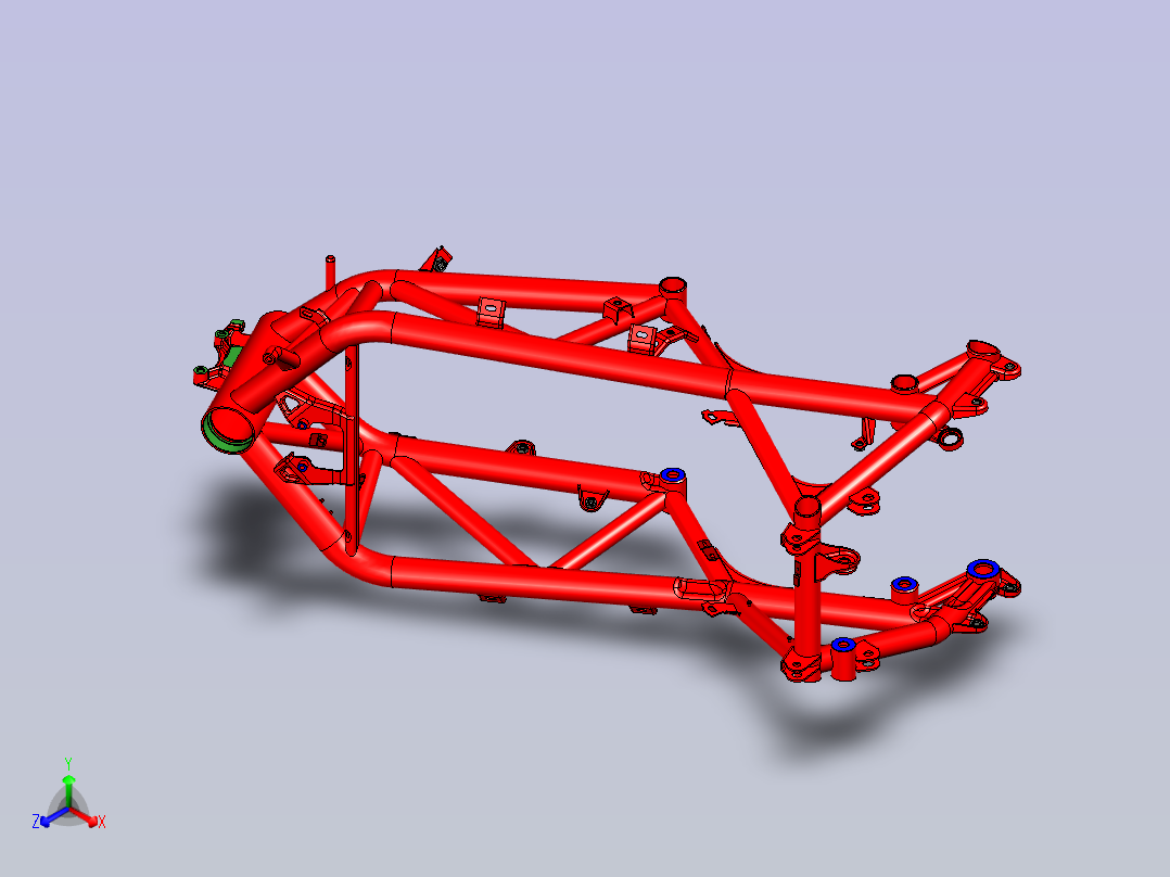 摩托车架正等轴测图