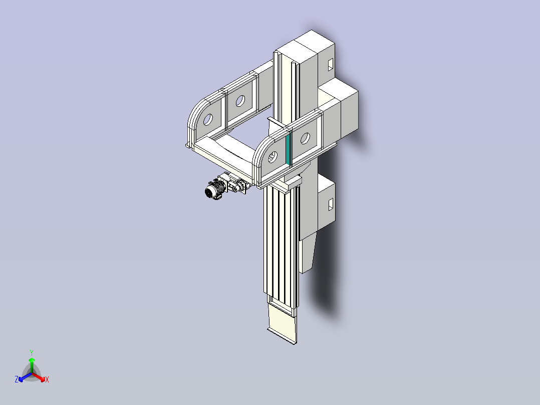 龙门刨床3D模型主视图