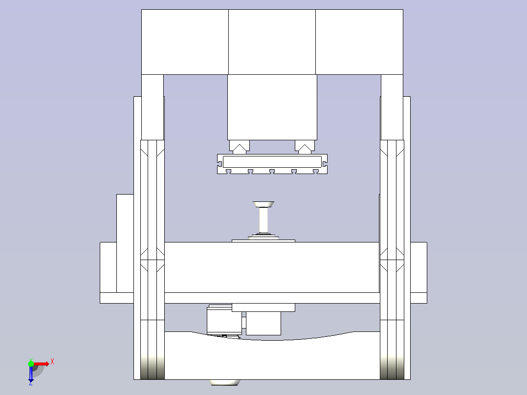 龙门刨床3D模型俯视图