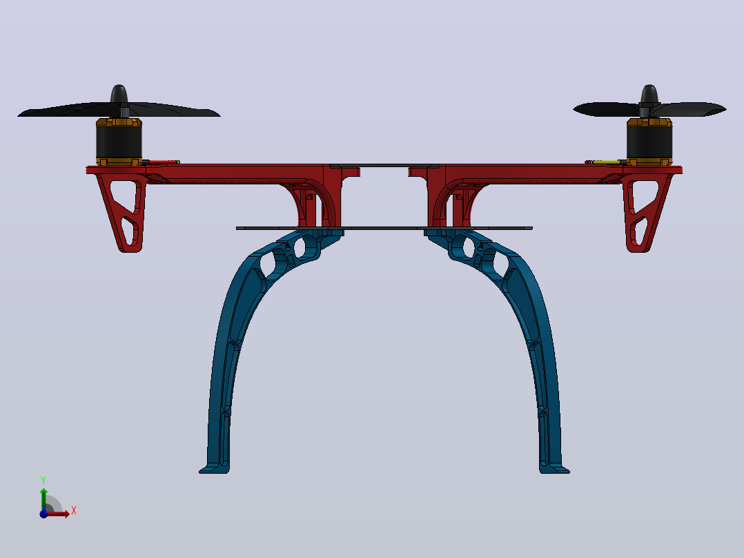 无人机的3D模型前视图