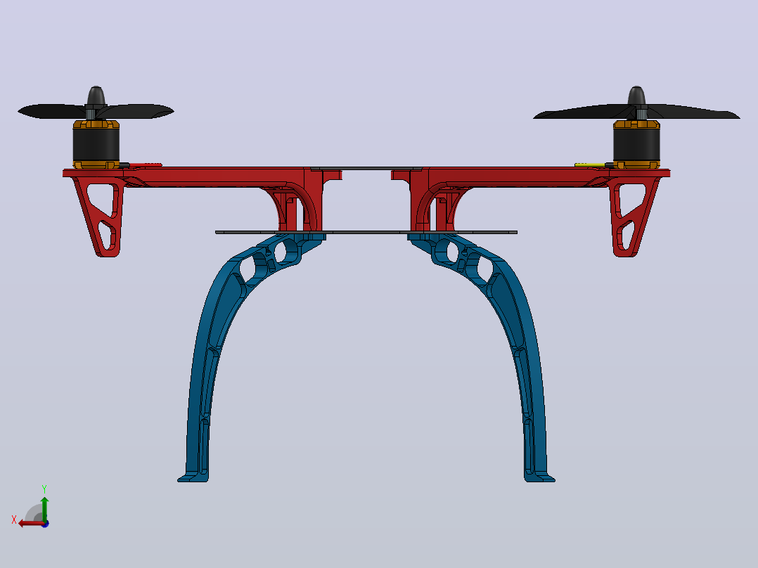 无人机的3D模型后视图