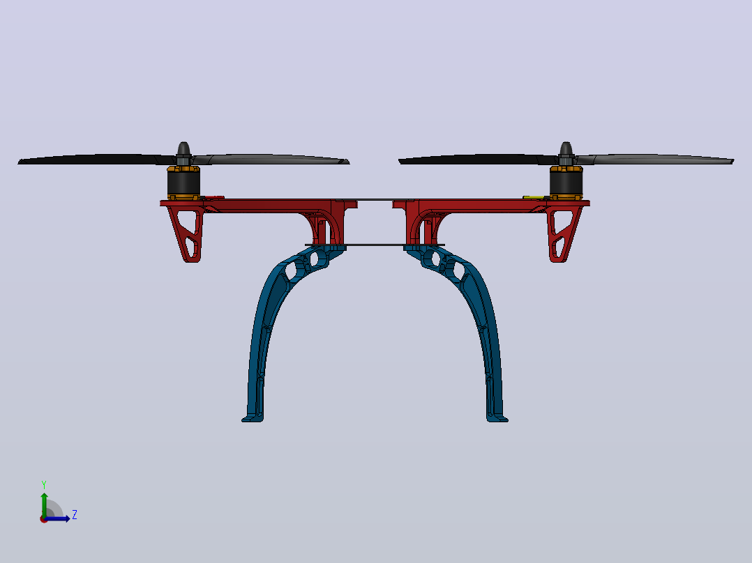 无人机的3D模型左视图