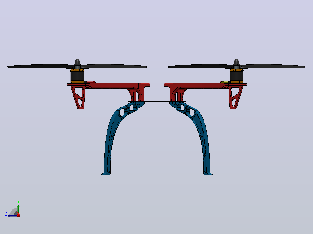 无人机的3D模型右视图