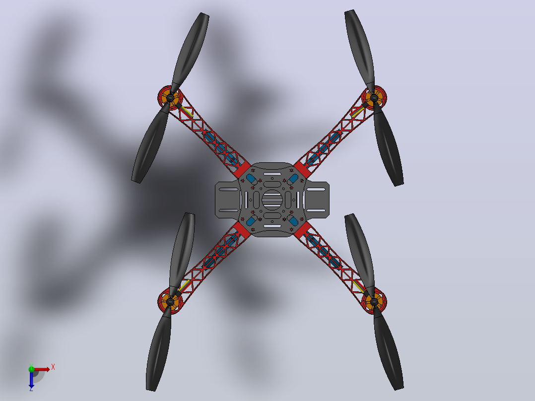 无人机的3D模型俯视图