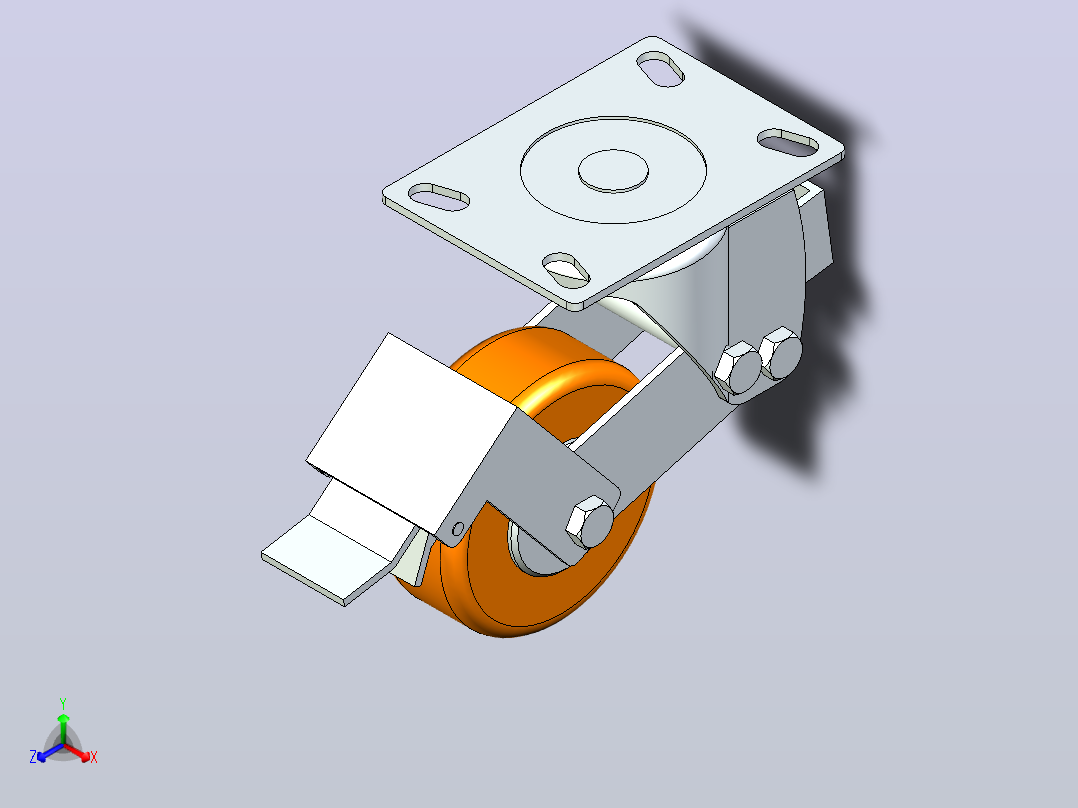 脚轮CFP12-D125-UR主视图