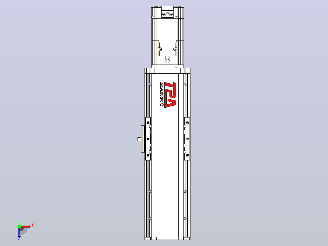 日规模组半封闭丝杆TPA-HNR-85D-1610C-L100-M-Y-P20-N3俯视图